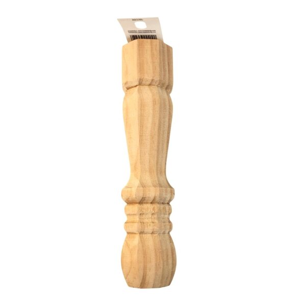 Waddell 9 Inch Wood Furniture Leg, Unfinished Turned Design Table or Cabinet Sup - Picture 1 of 7